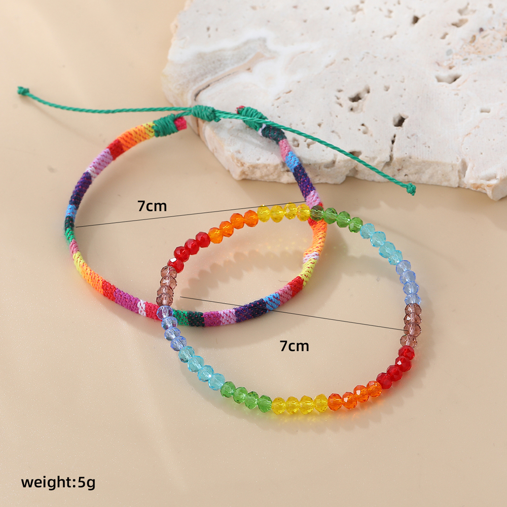 Retro Bohemian Simple Style Rainbow Beaded Bracelets