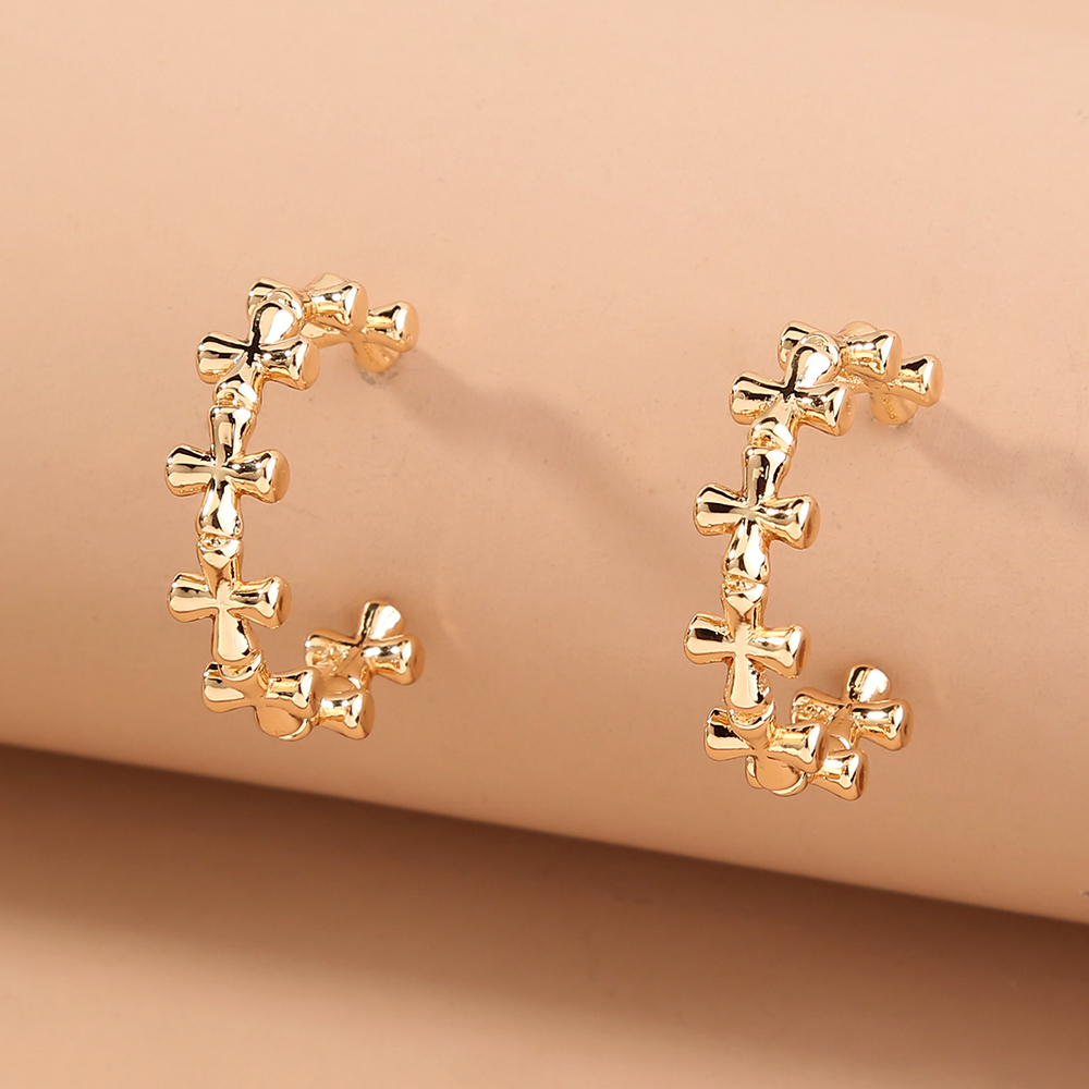 Fashion C Shape Alloy Plating No Inlaid Earrings 1 Piece
