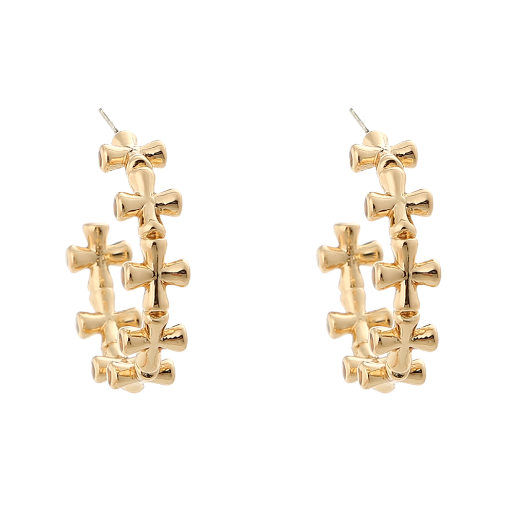 Fashion C Shape Alloy Plating No Inlaid Earrings 1 Piece