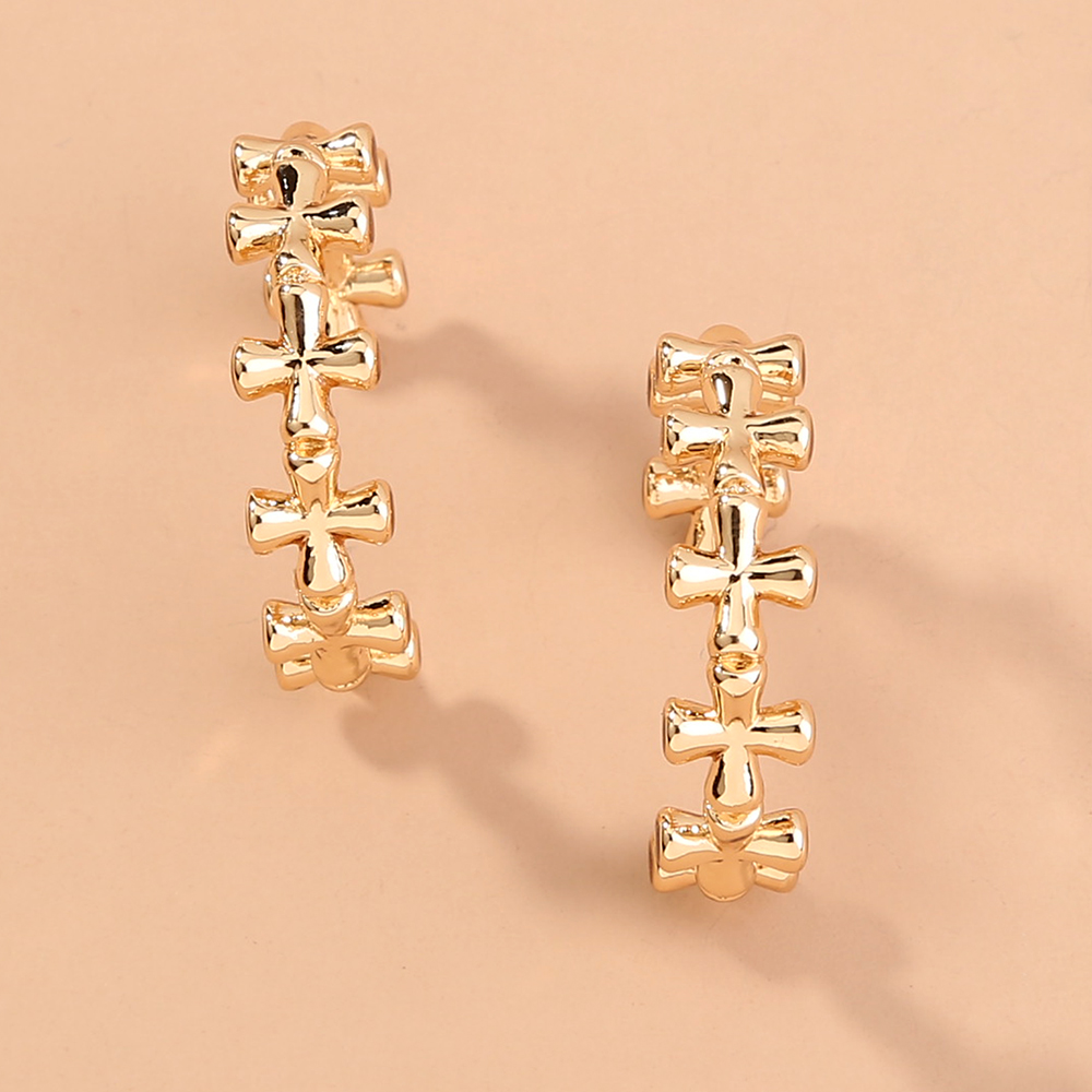 Fashion C Shape Alloy Plating No Inlaid Earrings 1 Piece