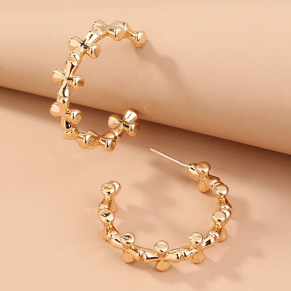 Fashion C Shape Alloy Plating No Inlaid Earrings 1 Piece