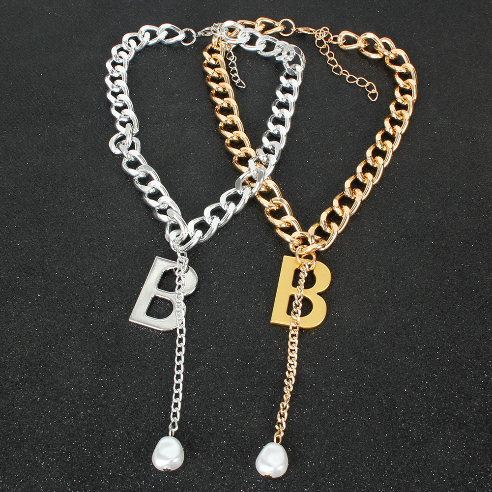 Fashion Letter Alloy Plating Artificial Pearls Necklace