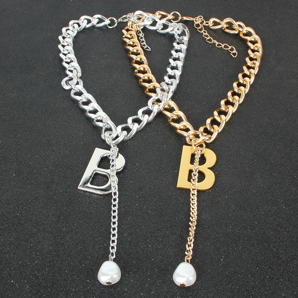 Fashion Letter Alloy Plating Artificial Pearls Necklace