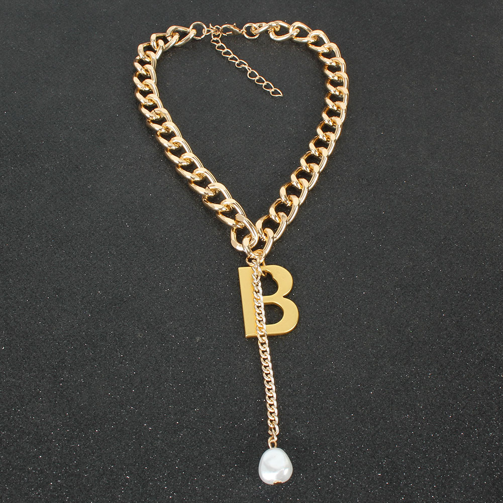 Fashion Letter Alloy Plating Artificial Pearls Necklace