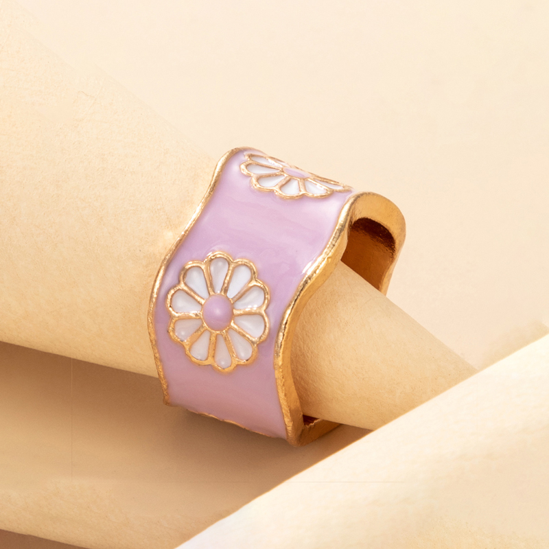 Retro Sweet Asymmetrical Dress Daisy Alloy Rings