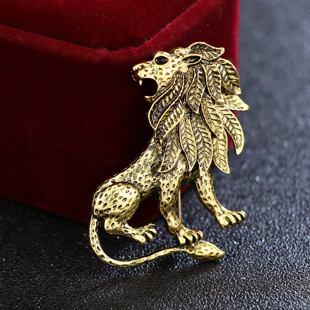 Retro Lion Alloy Plating No Inlaid Brooches
