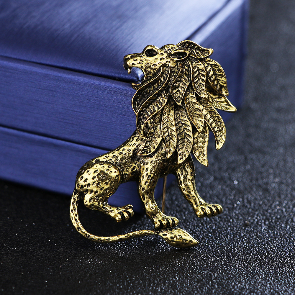 Retro Lion Alloy Plating No Inlaid Brooches