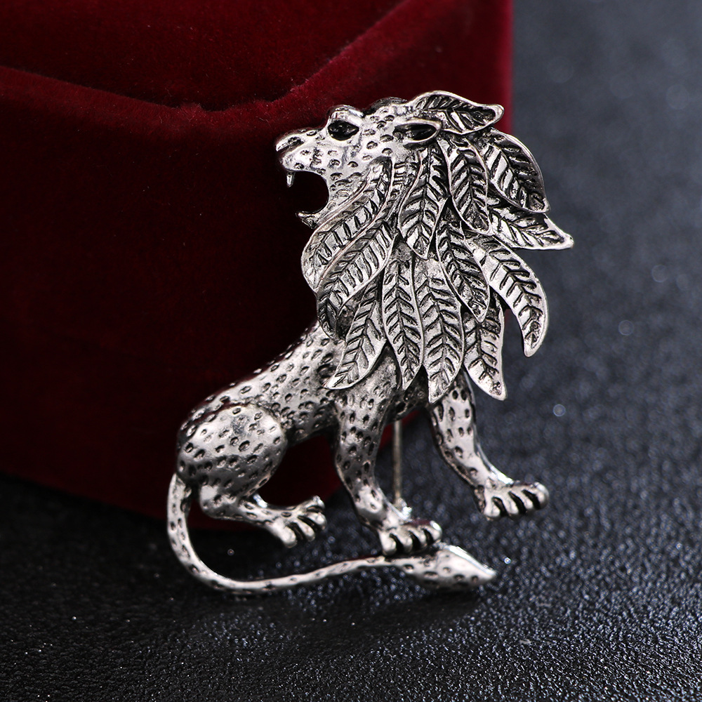 Retro Lion Alloy Plating No Inlaid Brooches