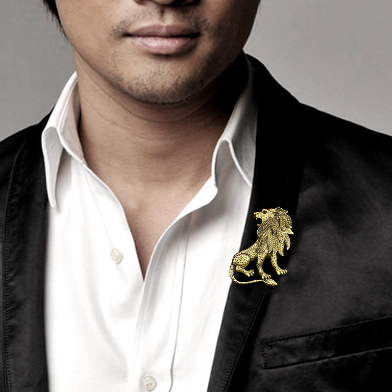 Retro Lion Alloy Plating No Inlaid Brooches