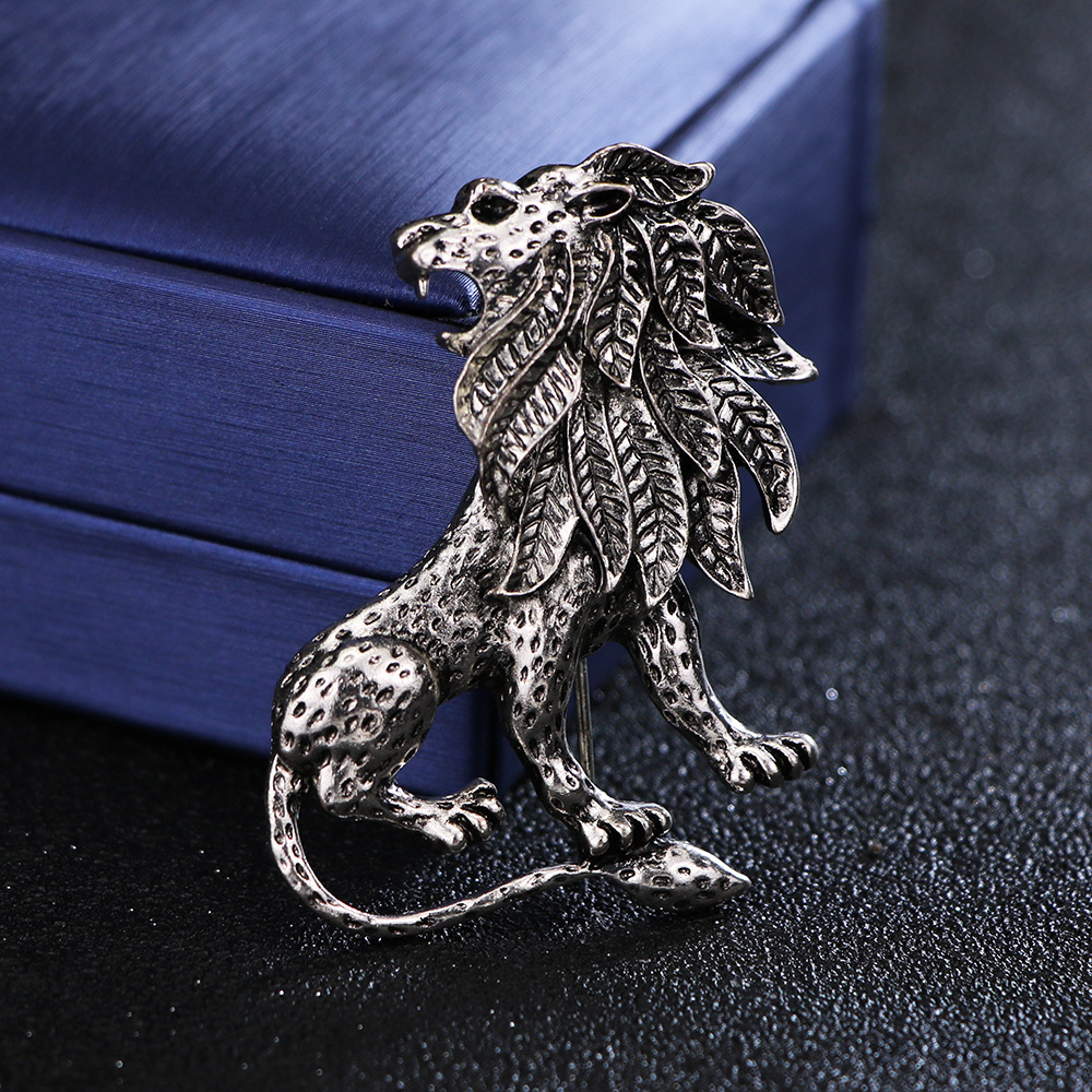 Retro Lion Alloy Plating No Inlaid Brooches