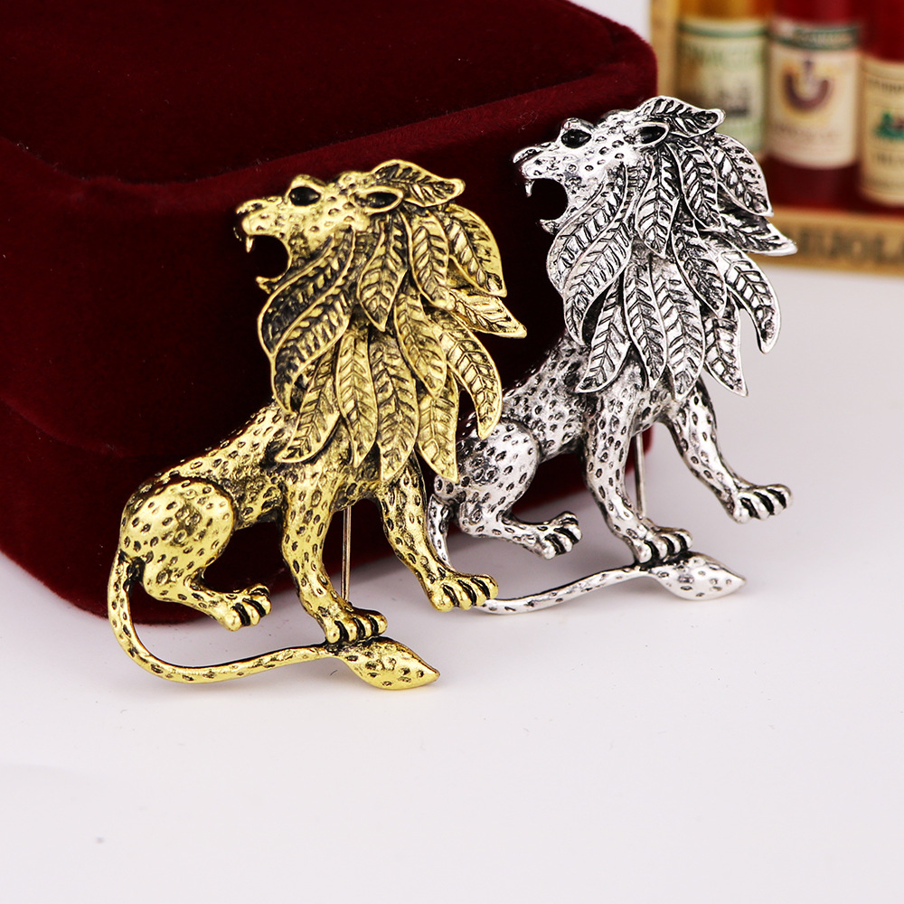 Retro Lion Alloy Plating No Inlaid Brooches