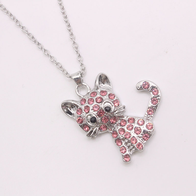 Womenu0027S Fashion Cat Alloy Necklace Plating Rhinestone Necklaces