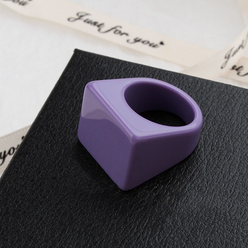 Womenu0027S Simple Style Asymmetrical Dress Solid Color Arylic Synthetic Resin Rings Rings