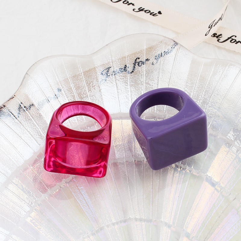 Womenu0027S Simple Style Asymmetrical Dress Solid Color Arylic Synthetic Resin Rings Rings