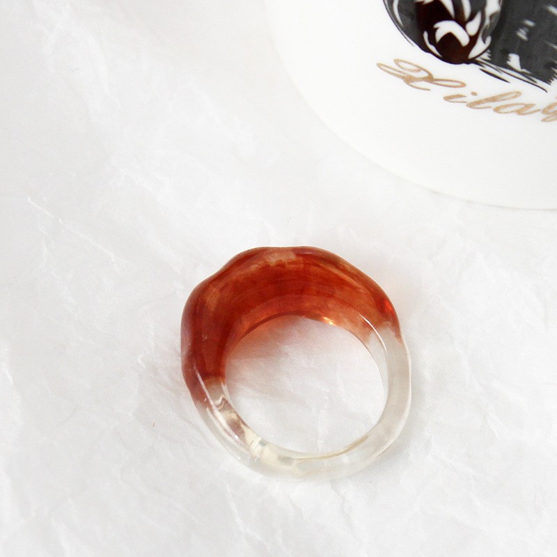 Womenu0027S Simple Style Geometric Arylic Synthetic Resin Rings Dyeing Rings