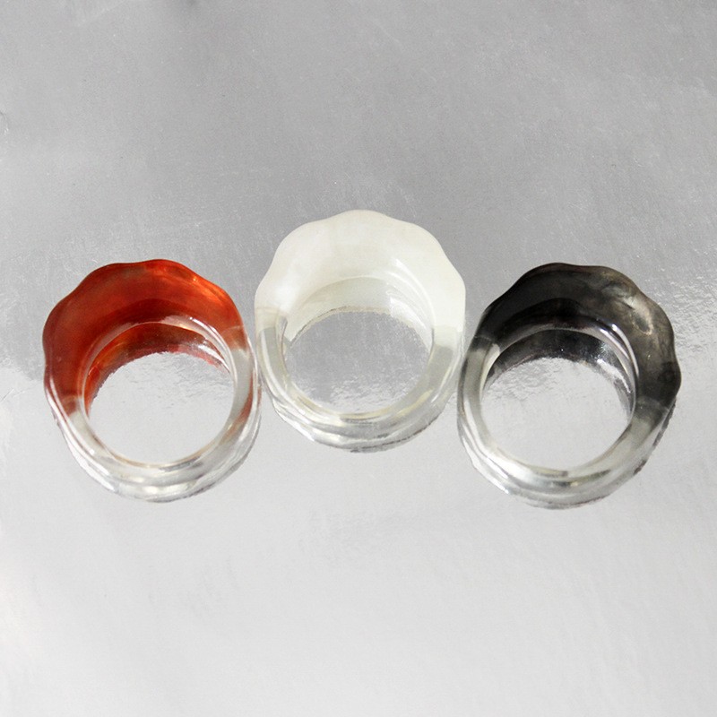 Womenu0027S Simple Style Geometric Arylic Synthetic Resin Rings Dyeing Rings