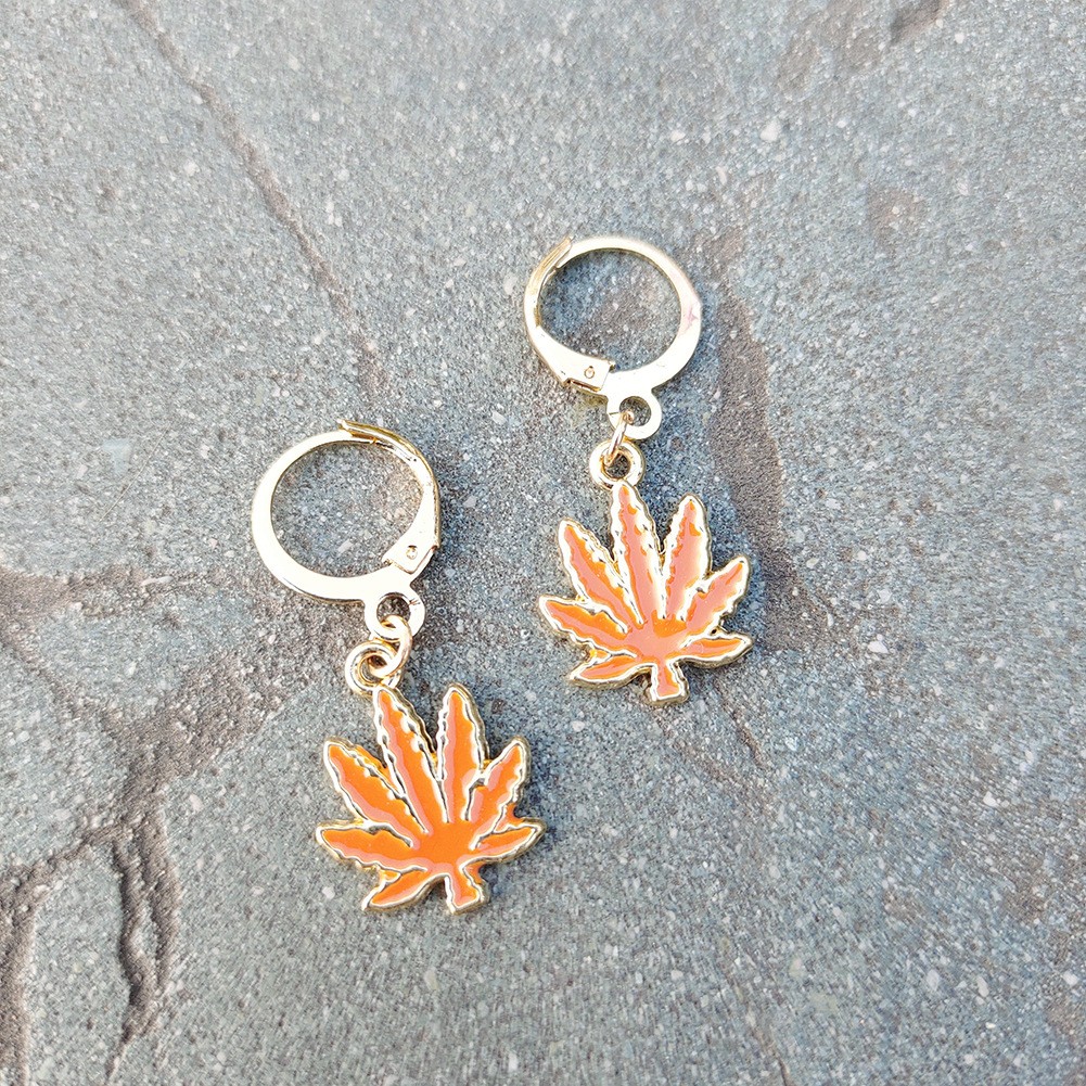 Vintage Style Maple Leaf Alloy Plating Earrings