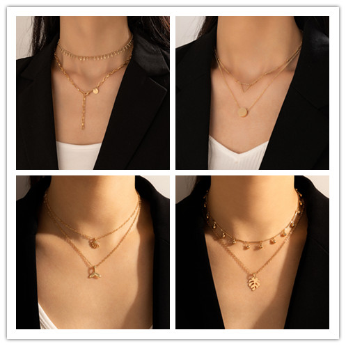 Fashion Geometric Alloy No Inlaid Pendant Necklace