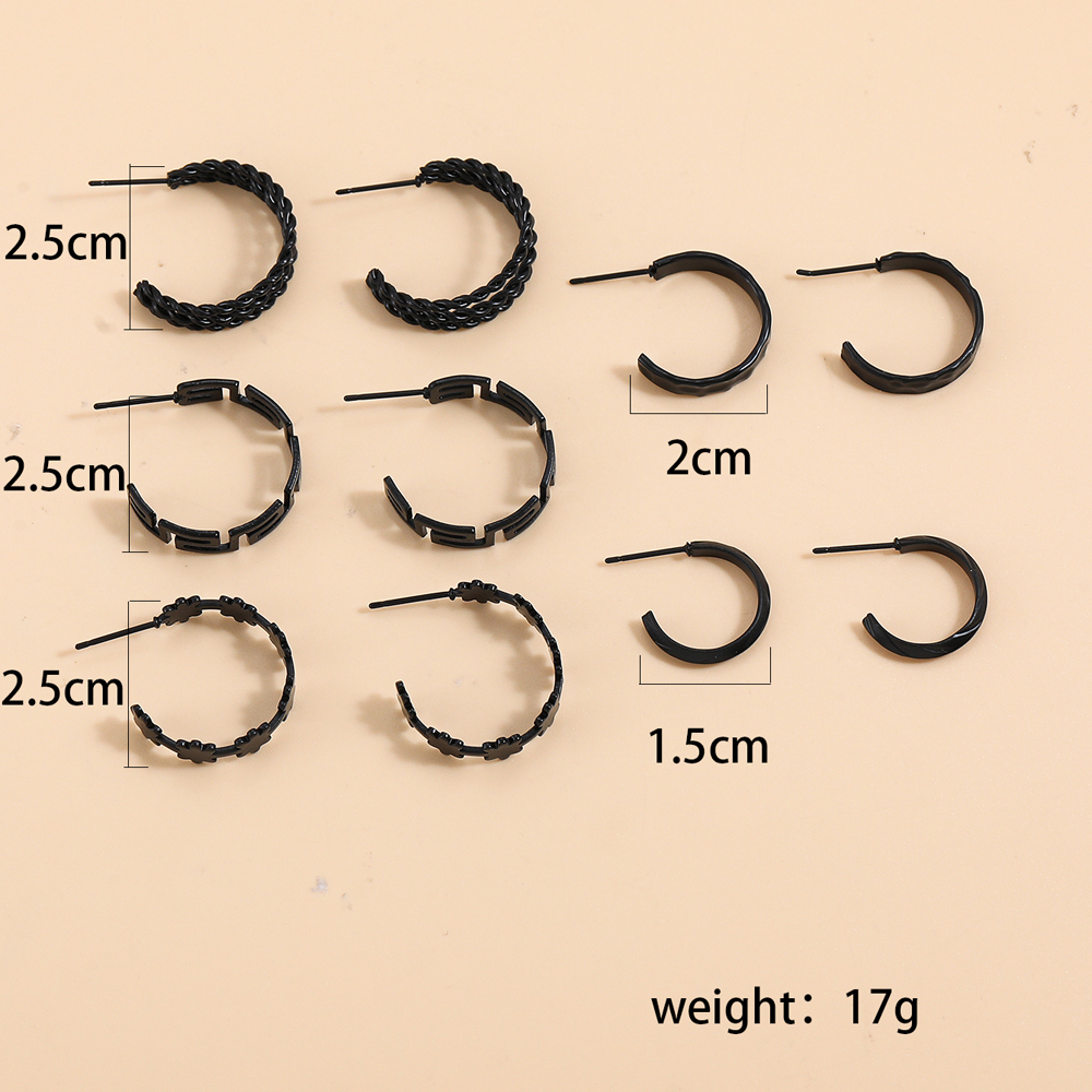 Simple Style C Shape Alloy Earrings