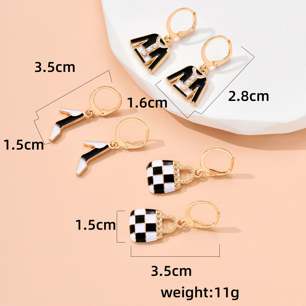 Retro Geometric Pumps Alloy Plating Drop Earrings