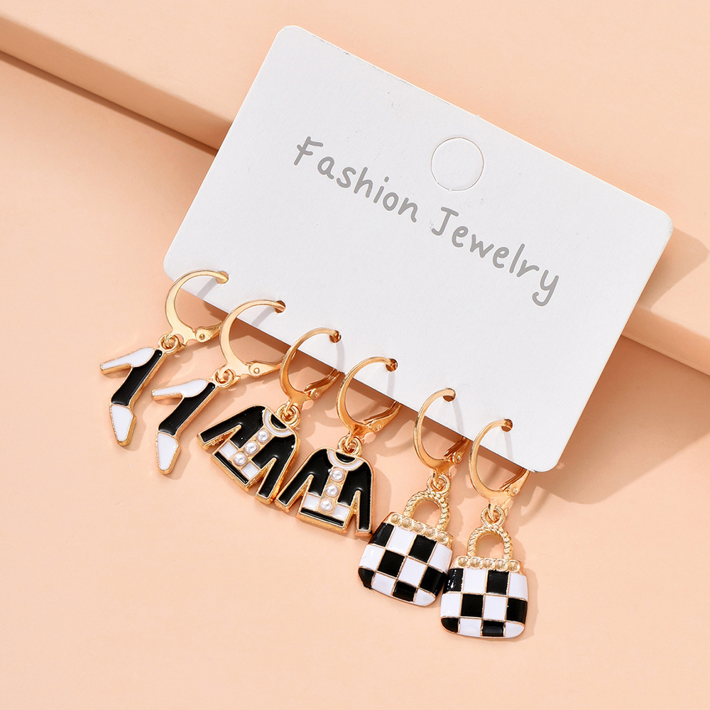 Retro Geometric Pumps Alloy Plating Drop Earrings