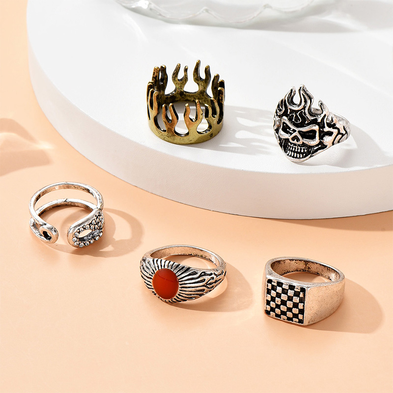 Cool Style Flame Alloy No Inlaid Rings