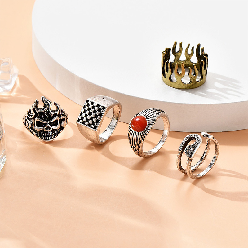 Cool Style Flame Alloy No Inlaid Rings