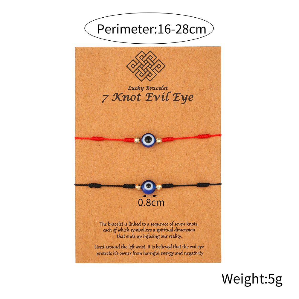 Ethnic Style Eye Cotton Beaded Bracelets 2 Pieces