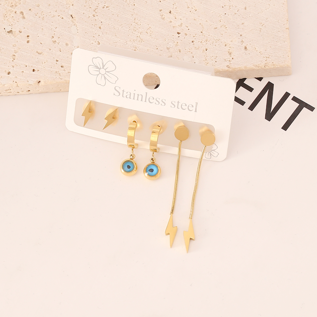 Fashion Geometric Eye Stainless Steel Earrings No Inlaid Stainless Steel Earrings