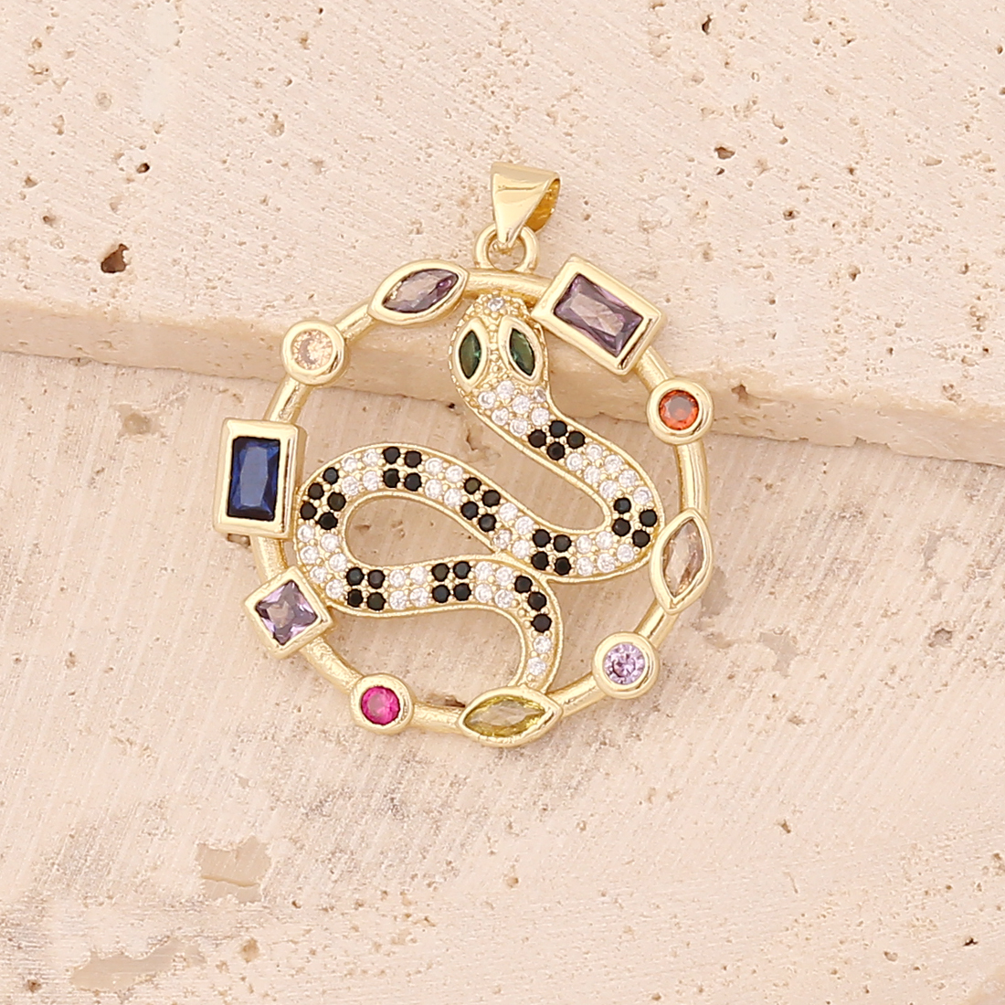 Fashion Animal Stainless Steel Copper Pendant Necklace Hollow Out Inlaid Zircon Zircon Stainless Ste