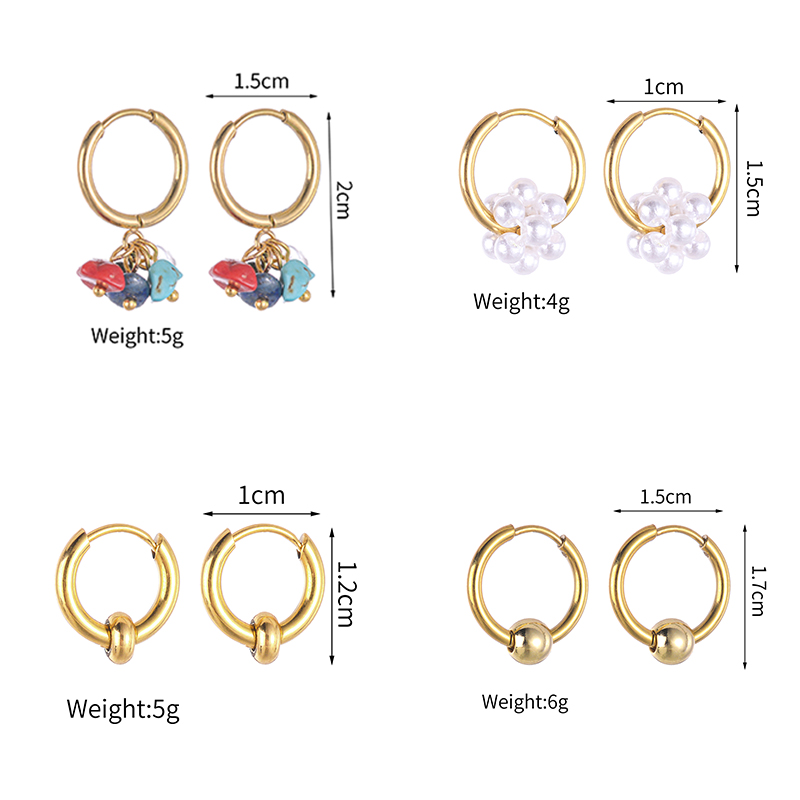 Vintage Style Stainless Steel Earrings Plating Artificial Pearls Stainless Steel Earrings