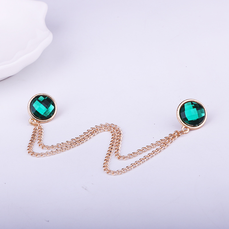 Fashion Round Alloy Chain Collar Pin