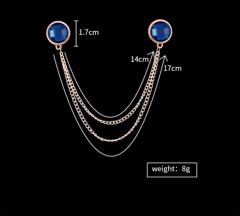 Fashion Round Alloy Chain Collar Pin