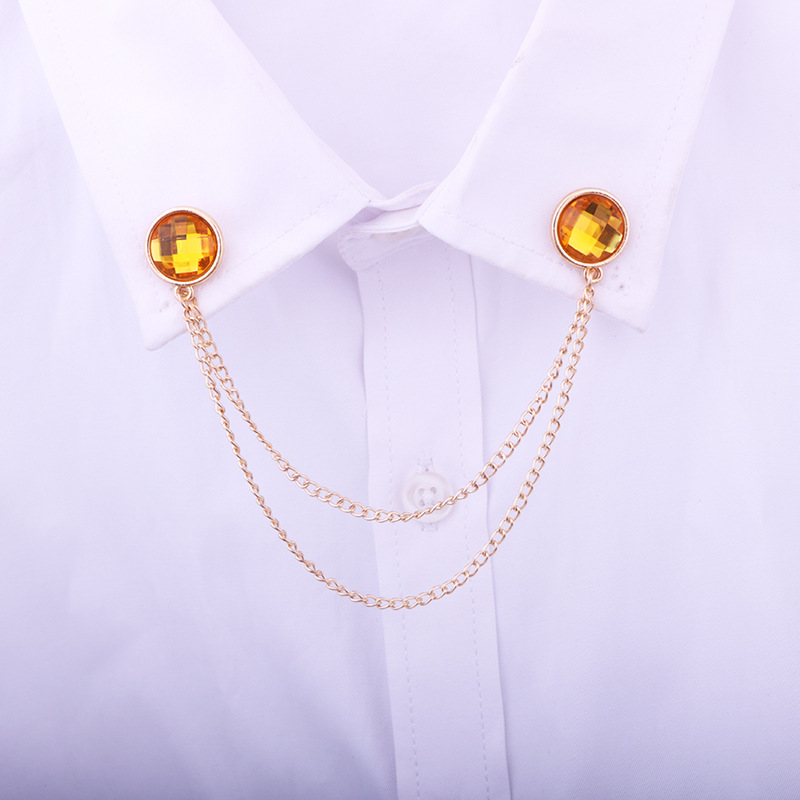 Fashion Round Alloy Chain Collar Pin