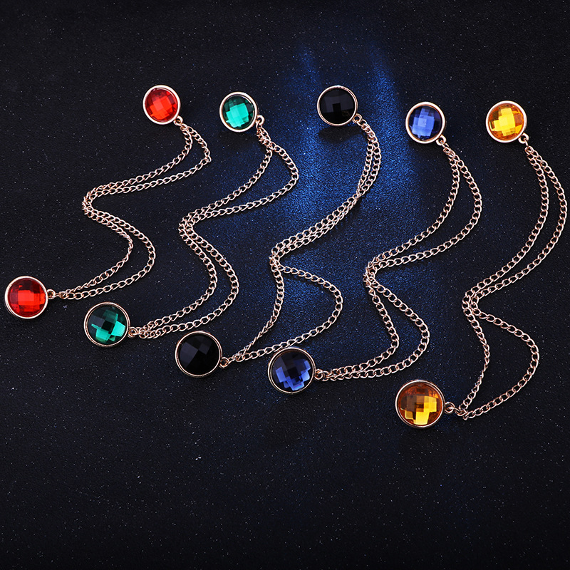 Fashion Round Alloy Chain Collar Pin