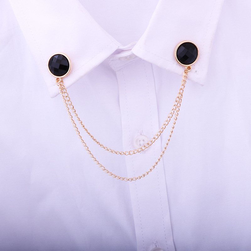Fashion Round Alloy Chain Collar Pin