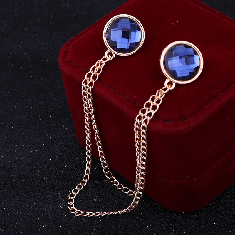 Fashion Round Alloy Chain Collar Pin