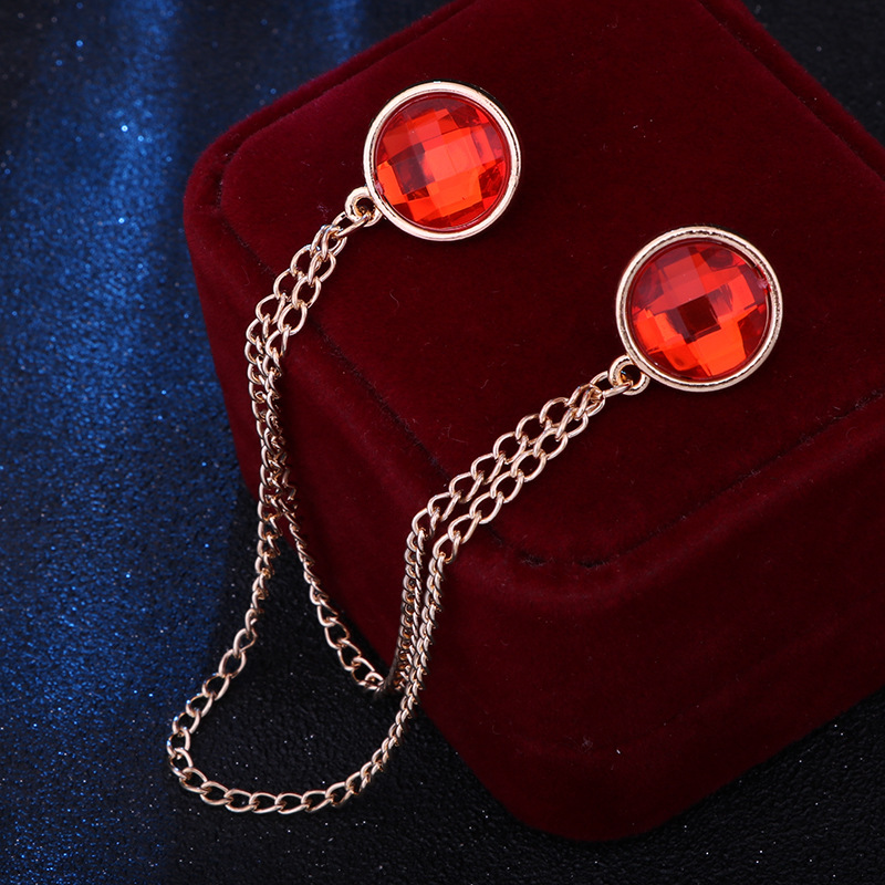 Fashion Round Alloy Chain Collar Pin
