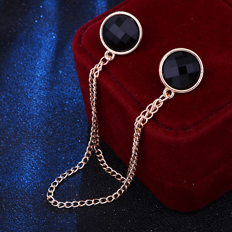 Fashion Round Alloy Chain Collar Pin