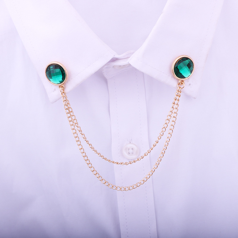 Fashion Round Alloy Chain Collar Pin