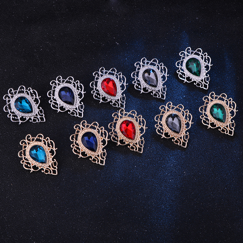 Fashion Water Droplets Alloy Chain Collar Pin