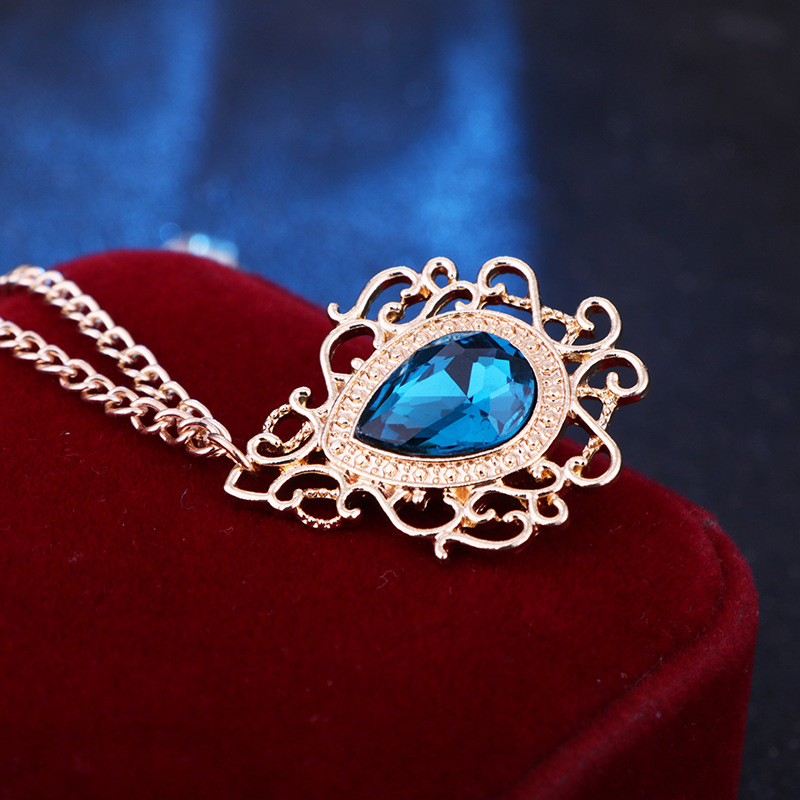 Fashion Water Droplets Alloy Chain Collar Pin