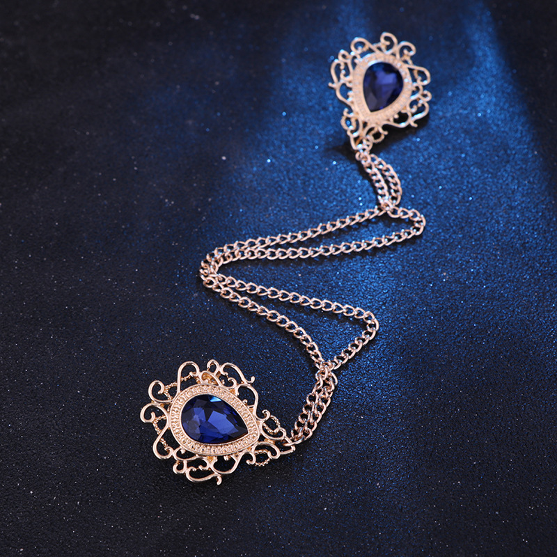 Fashion Water Droplets Alloy Chain Collar Pin