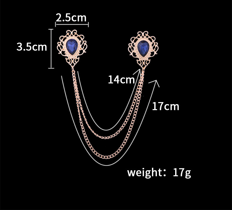 Fashion Water Droplets Alloy Chain Collar Pin