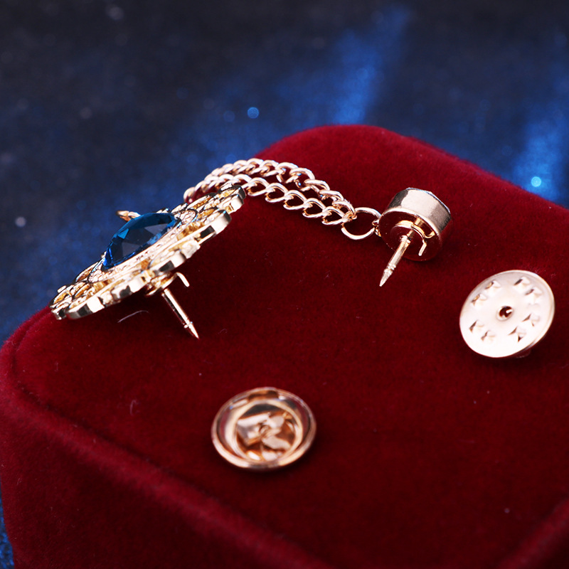 Fashion Water Droplets Alloy Chain Collar Pin