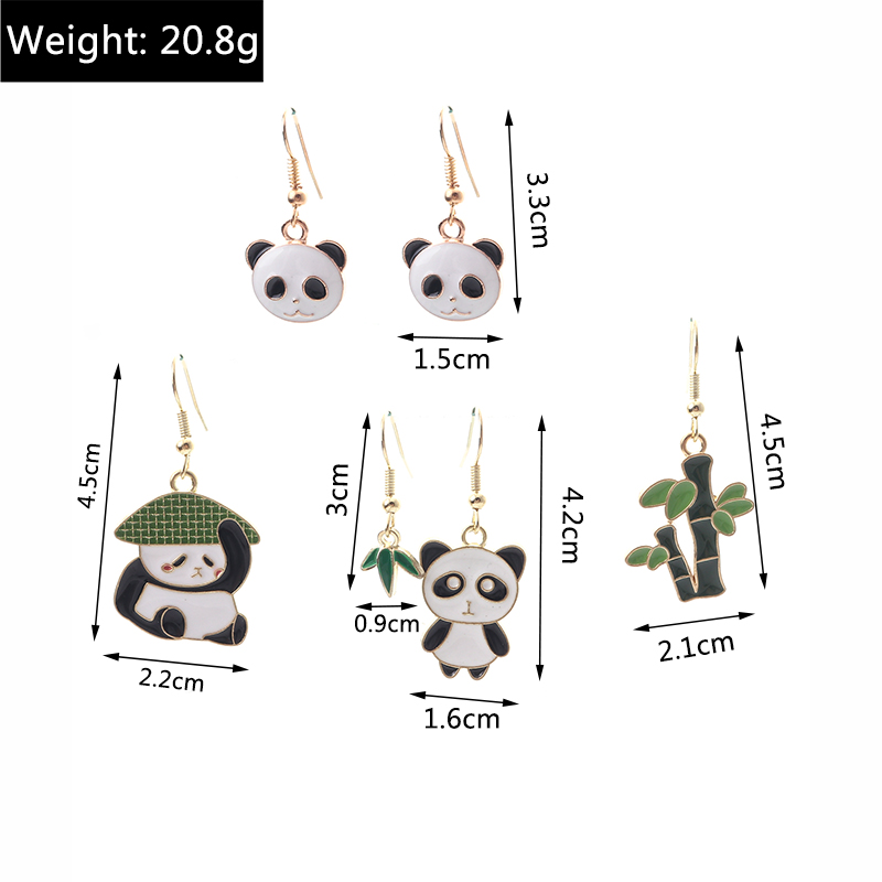 Cute Panda Alloy Plating Earrings