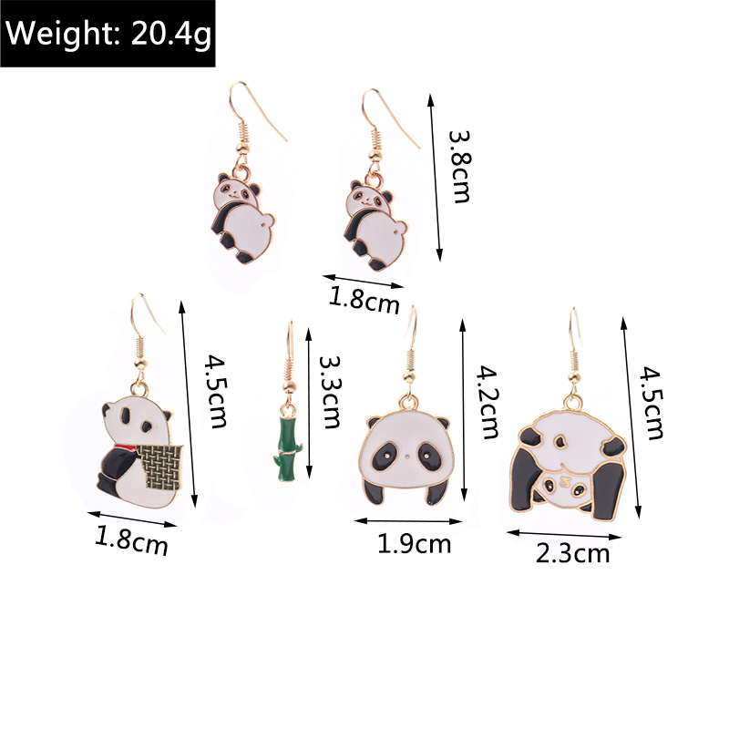 Cute Panda Alloy Plating Earrings