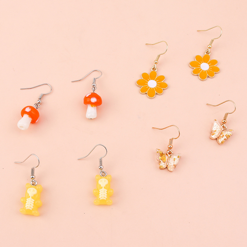 Cute Cartoon Plastic Plating Earrings