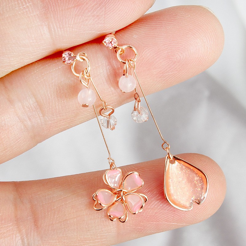 Cute Flower Copper Crystal Earrings Necklace