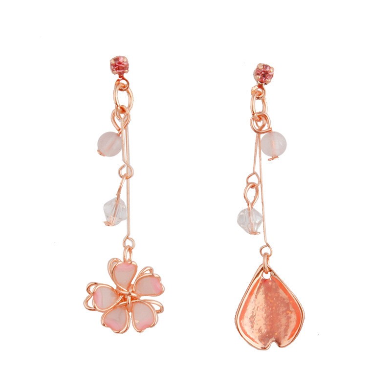 Cute Flower Copper Crystal Earrings Necklace